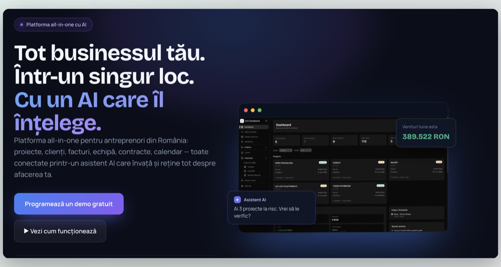 Firmio AI, mockup de proiect