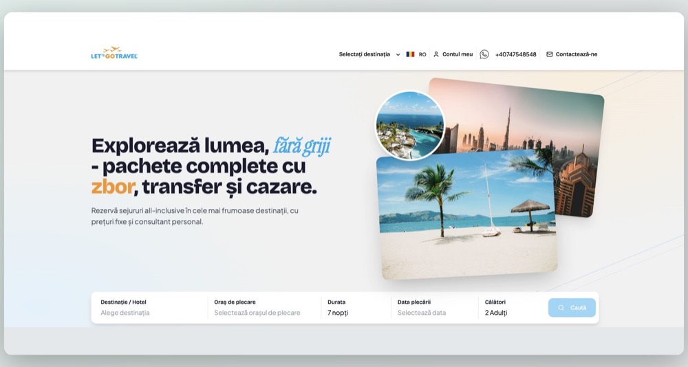 Let's Go Travel, mockup de proiect